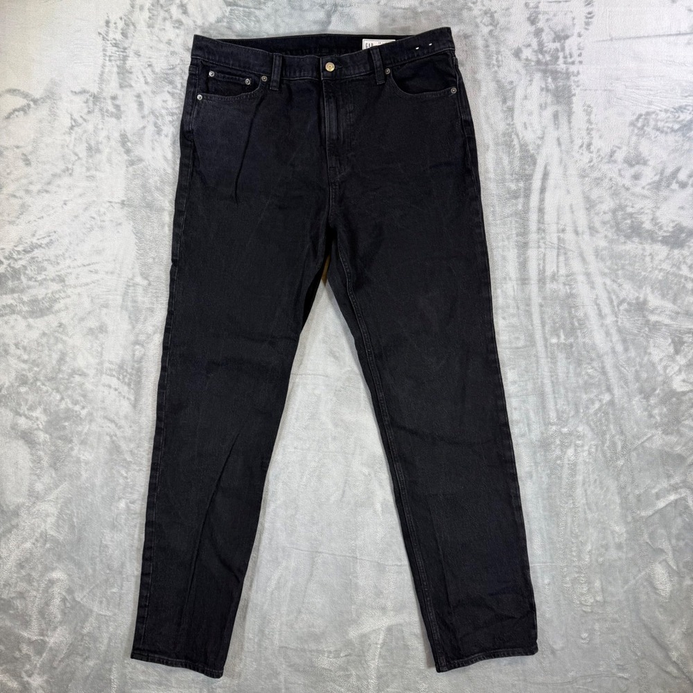 Gap 90s Straight High Rise Jeans Women's Size 33 / 16T Tall Black Denim Pants